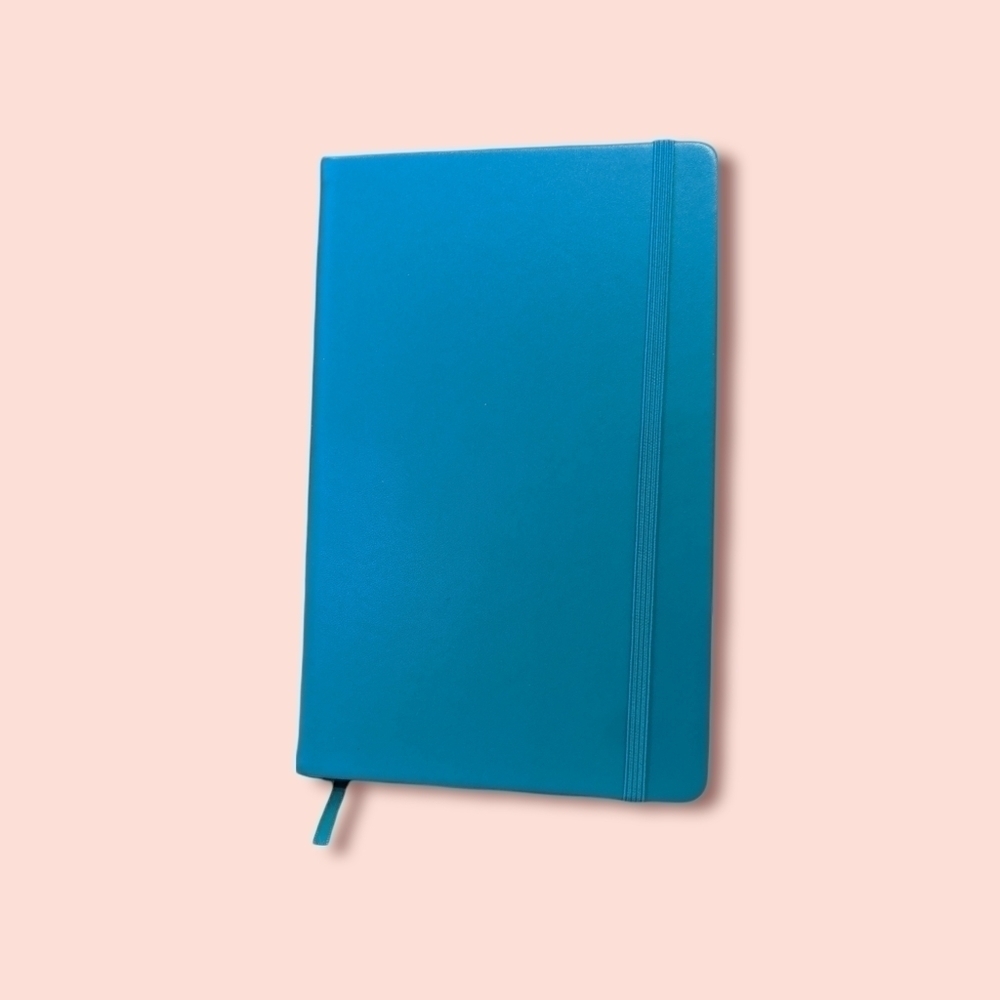 Teal Blue Dotted Journal with Index